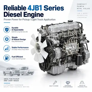 4JA1 / 4JB1 Series Diesel Engine (68 kW, 3600 rpm) for Pickup & Light Truck