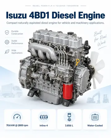 Isuzu 4BD1 Diesel Engine — 70.6 kW