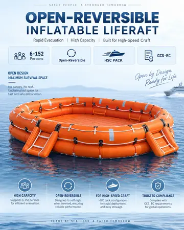 Open-Reversible Inflatable Liferaft AOR Series for HSC (6–152 Persons)