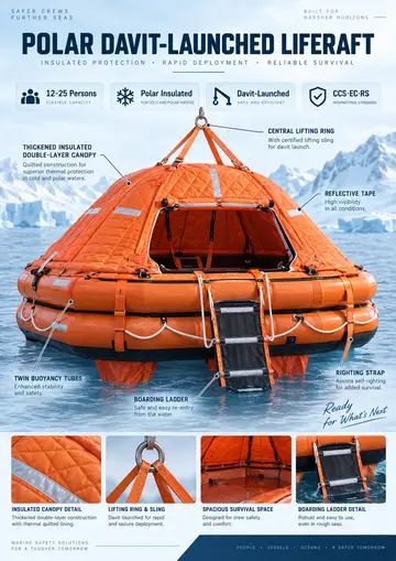 Polar Davit-Launched Inflatable Liferaft ADL+P Series (12–25 Persons)