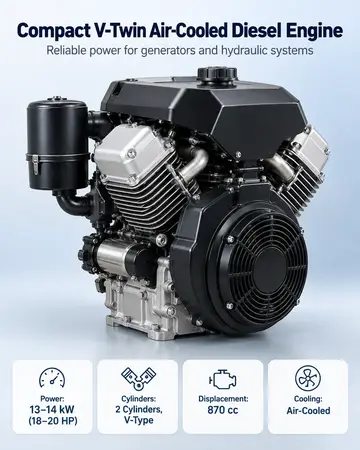 R2V88 Air-Cooled V-Twin Diesel Engine