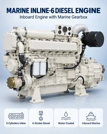 SCDC Inboard Marine Diesel Engine (6-Cylinder Inline)