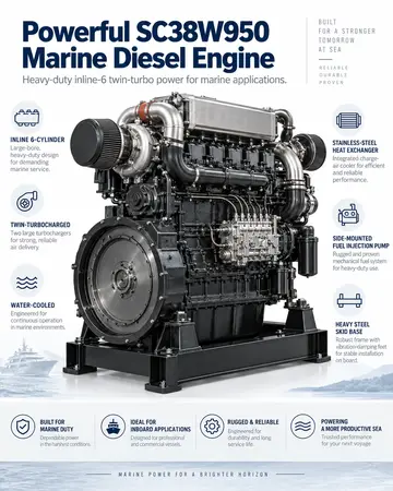 SDEC SC38W950.12CA1 Marine Diesel Engine (950 HP)