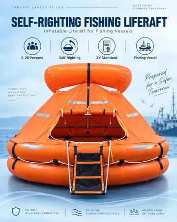 Self-Righting Inflatable Liferaft for Fishing Vessels HSR-YSR Series (6–25 Persons)