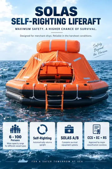 SOLAS Self-Righting Inflatable Liferaft ASR Series (6–100 Persons)
