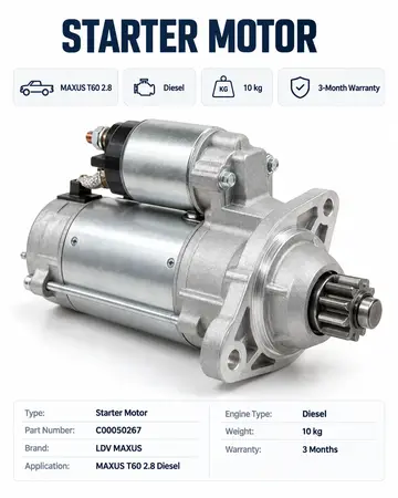 Starter Motor C00050267 (LDV MAXUS T60 2.8 Diesel)