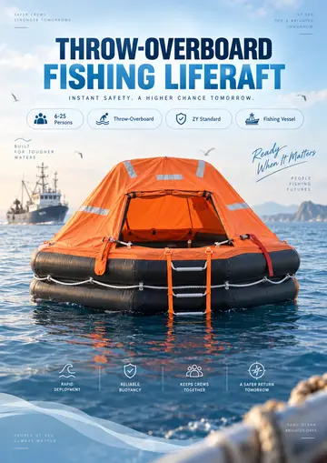 Throw-Overboard Inflatable Liferaft HSR-Y Series (6–25 Persons)