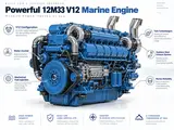 Weichai Baudouin 12M33C1000-15 V12 Marine Engine (1000 HP)