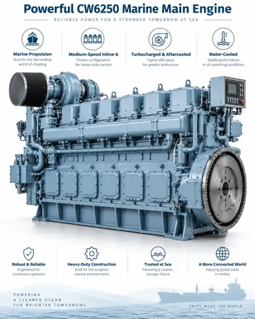 Weichai CW6250ZLC-1N Marine Main Engine (1058 kW)