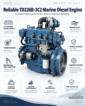 Weichai TD226B-3C2 Marine Diesel Engine (55 kW)