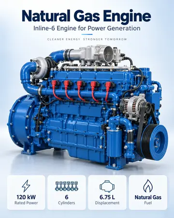 Weichai WP6D132E301NG 6-Cylinder Natural Gas Engine (120 kW)