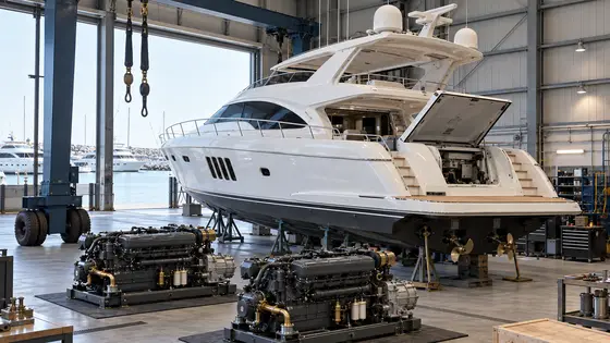 Motor Yacht Repower with Twin Cummins Marine Engines